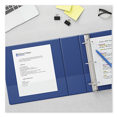 Universal Slant D-Ring View Binder, 3 Rings, 1" Capacity, 11 x 8.5, Navy Blue (UNV207410)