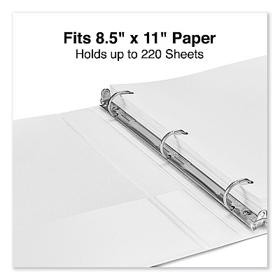 Universal Slant D-Ring View Binder, 3 Rings, 1" Capacity, 11 x 8.5, White, 12/Carton (UNV207421PK)