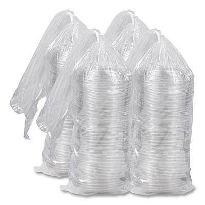 Dart PresentaBowls Lids, Clear, Fits 24-64 oz Bowls, 7.3" Diameter x 1.1"hj, Plastic, 252/Carton (DCCPET64BDL)