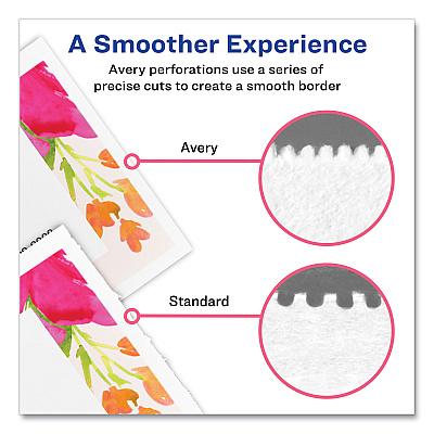 Avery Printable Microperforated Business Cards w/Sure Feed Technology, Inkjet, 2 x 3.5, White, 1,000 Cards, 10/Sheet, 100 Sheets/Bx (AVE8471)