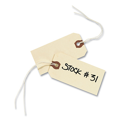 Avery Strung Shipping Tags, 11.5 pt Stock, 6.25 x 3.13, Manila, 1,000/Box (AVE12508)