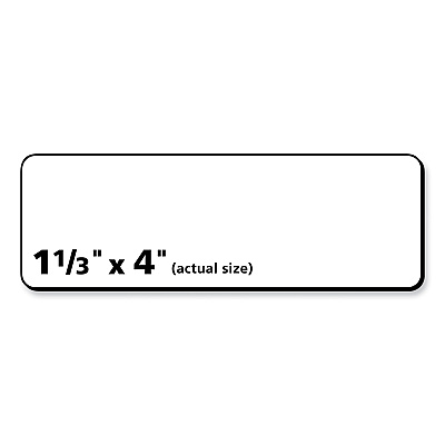 PRES-a-ply Labels, Laser Printers, 1.33 x 4, White, 14/Sheet, 100 Sheets/Box (AVE30602)