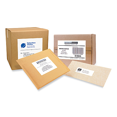 PRES-a-ply Labels, Laser Printers, 2 x 4, White, 10/Sheet, 250 Sheets/Box (AVE30609)
