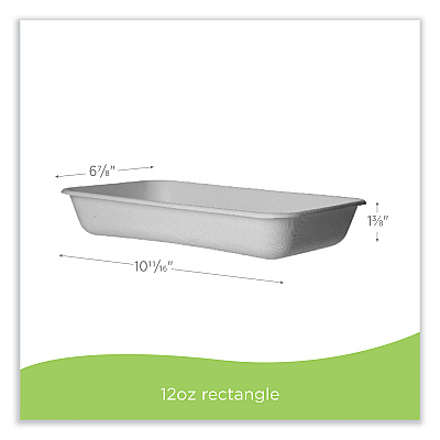Eco-Products WorldView Renewable Sugarcane Containers, 10.47 x 10.47 x 1.76, White, 200/Carton (ECOEPSCRC107)