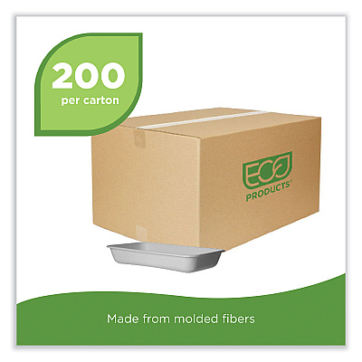 Eco-Products WorldView Renewable Sugarcane Containers, 10.47 x 10.47 x 1.76, White, 200/Carton (ECOEPSCRC107)