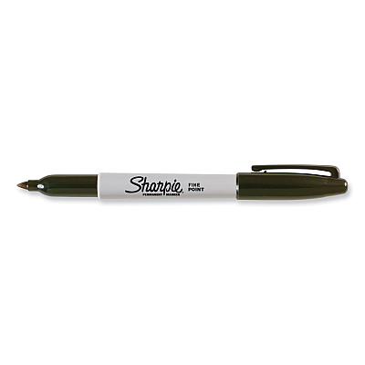 Sharpie Fine Tip Permanent Marker, Stainless Steel Single Marker Case, Fine Bullet Tip, Black, 5/Pack (SAN2135418)