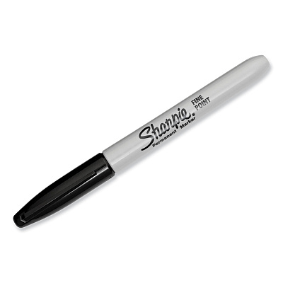 Sharpie Fine Tip Permanent Marker, Stainless Steel Single Marker Case, Fine Bullet Tip, Black, 5/Pack (SAN2135418)
