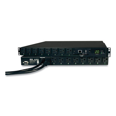 Tripp Lite Single-Phase ATS/Switched PDU with LX Platform Interface, 16 Outlets, 12 ft Cord, Black (PDUMH20ATNET)