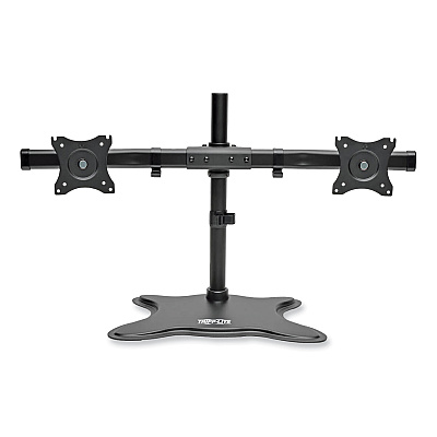 Tripp Lite Dual Desktop Monitor Stand, For 13" to 27" Monitors, 31.69" x 10" x 18.11", Black, Supports 26 lb (DDR1327SDD)