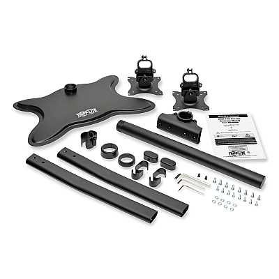 Tripp Lite Dual Desktop Monitor Stand, For 13" to 27" Monitors, 31.69" x 10" x 18.11", Black, Supports 26 lb (DDR1327SDD)