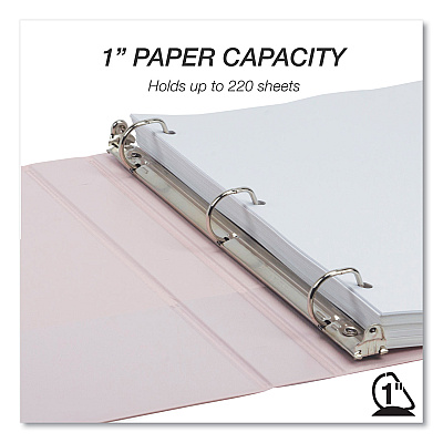 Samsill Earth's Choice Plant-Based BOHO D-Ring View Binders, 1" Capacity, 11 x 8.5, Rose, 2/Pack (SAMU69340)