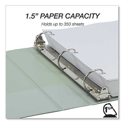 Samsill Earth's Choice Plant Based BOHO D-Ring View Binders, 1.5" Capacity, 11 x 8.5, Sage, 2/Pack (SAMU69542)