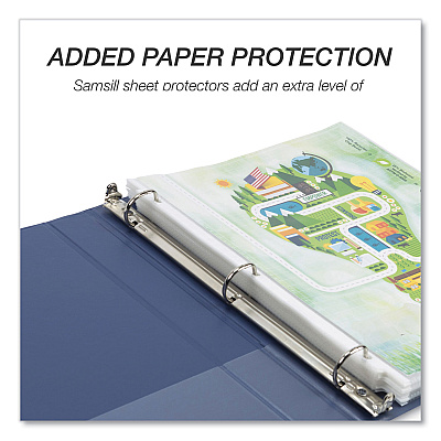 Samsill Earth's Choice Plant-Based BOHO D-Ring View Binders, 1" Capacity, 11 x 8.5, Indigo, 2/Pack (SAMU69341)