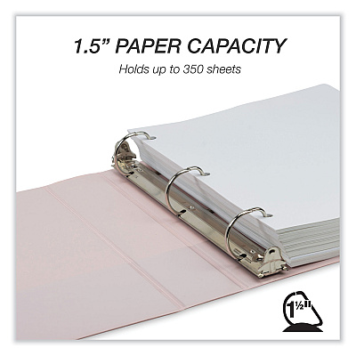 Samsill Earth's Choice Plant-Based BOHO D-Ring View Binders, 1.5" Capacity, 11 x 8.5, Rose, 2/Pack (SAMU69540)
