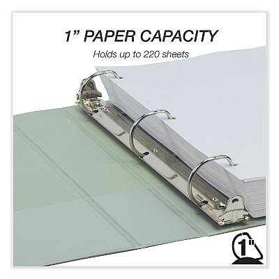 Samsill Earth's Choice Plant-Based BOHO D-Ring View Binders, 1" Capacity, 11 x 8.5, Sage, 2/Pack (SAMU69342)