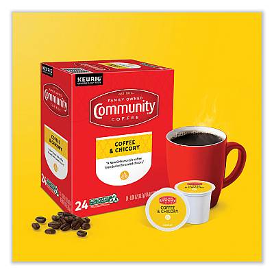 Community Coffee Coffee and Chicory K-Cup, 24/Box (GMT6414CC)