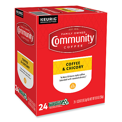 Community Coffee Coffee and Chicory K-Cup, 24/Box (GMT6414CC)