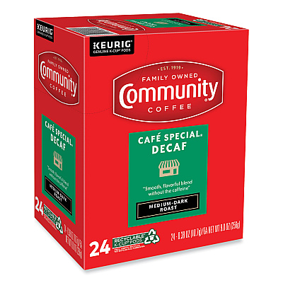 Community Coffee Cafe Special Decaf K-Cup, 24/Box (GMT6408CC)