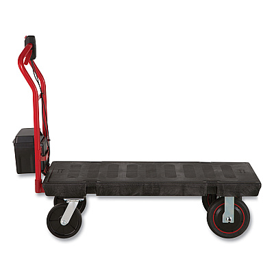 Rubbermaid Commercial Motorized Kit for 24" x 48" Platform Trucks, Medium, DC Motor, 60 V Lithium-Ion Battery, 0.5 mph to 3 mph, Black/Red (RCP2173663)