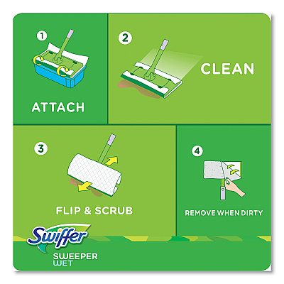 Swiffer Wet Refill Cloths, 10 x 8, Lavender Vanilla and Comfort, White, 36/Carton (PGC55311)