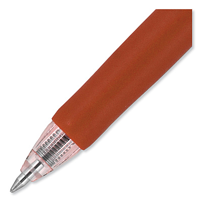 uniball Signo Gel Pen, Retractable, Medium 0.7 mm, Red Ink, Silver/Red Barrel, Dozen (UBC65942)
