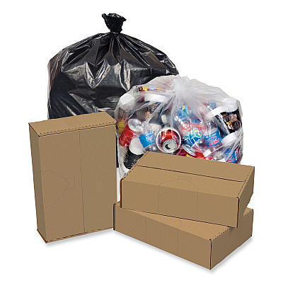 Pitt Plastics Eco Strong Plus Can Liners, 33 gal, 1 mil, 33" x 39", Black, Perforated Roll, 150/Carton (PITPCRL3339XHK)