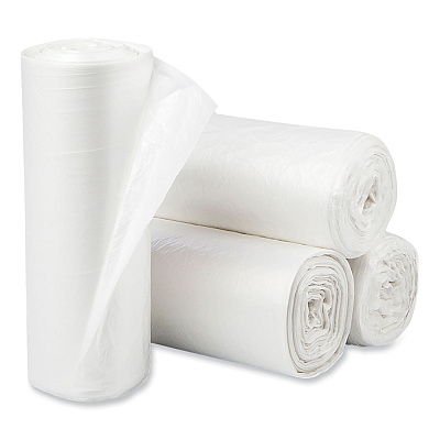 Pitt Plastics Eco Strong Plus Can Liners, 60 gal, 16 mic, 38" x 58", Natural, Perforated Roll, 200/Carton (PITPCRH385816N)