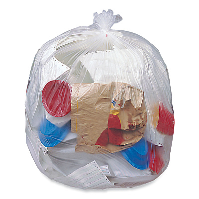 Pitt Plastics Eco Strong Plus Can Liners, 33 gal, 1 mil, 33" x 39", Natural, Perforated Roll, 150/Carton (PITPCRL3339XHN)