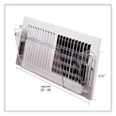 Adjustable Sidewall Register Air Deflector, 10 x 3 x 5.5, Clear (DEF51)