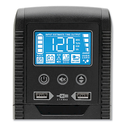 Tripp Lite ECO Series Desktop UPS Systems with USB Monitoring, 8 Outlets, 1,000 VA, 316 J (ECO1000LCD)