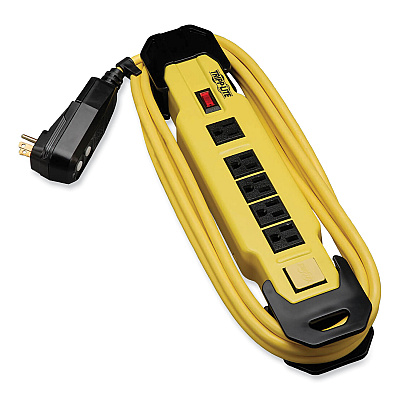 Tripp Lite Power It! Safety Power Strip with GFCI Plug, 6 Outlets, 9 ft Cord, Yellow/Black (TLM609GF)