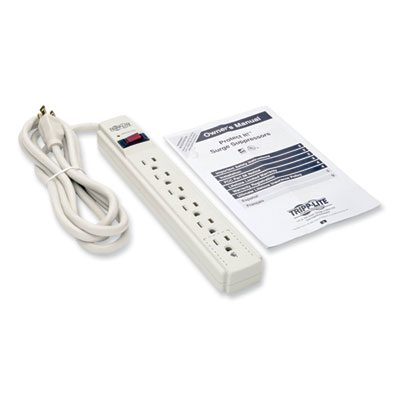 Tripp Lite Protect It! Surge Protector, 6 AC Outlets, 6 ft Cord, 790 J, Gray (TLP606TAA)