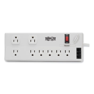 Tripp Lite Protect It! Computer Surge Protector, 8 AC Outlets, 8 ft Cord, 3,150 J, White (TRPTLP808TELTAA)