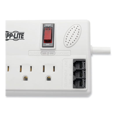 Tripp Lite Protect It! Computer Surge Protector, 8 AC Outlets, 8 ft Cord, 3,150 J, White (TRPTLP808TELTAA)