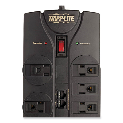 Tripp Lite Protect It! Surge Protector, 8 AC Outlets, 10 ft Cord, 3,240 J, Black (TLP810NET)