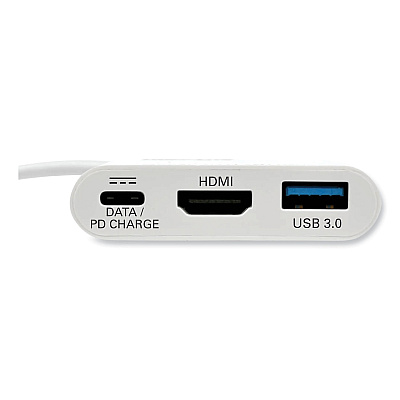 Tripp Lite USB 3.1 Gen 1 USB-C to HDMI 4K Adapter, USB-A/USB-C PD Charging Ports, 3", White (U44406NH4UC)