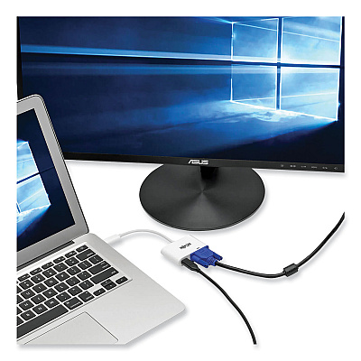 Tripp Lite USB 3.1 Gen 1 USB-C to VGA Adapter, 3", White (U44406NVC)