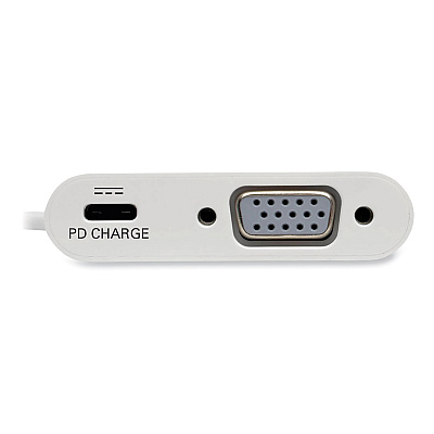 Tripp Lite USB 3.1 Gen 1 USB-C to VGA Adapter, 3", White (U44406NVC)