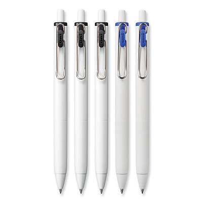 uniball uniONE Gel Pen, Retractable, Medium 0.7 mm, Assorted Business Ink Colors, Assorted Barrel Colors, 5/Pack (UBC70380)
