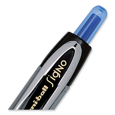 uniball 207 Signo Gel Ultra Micro Gel Pen, Retractable, Extra-Fine 0.38 mm, Blue Ink, Clear/Black Barrel (UBC1790923)