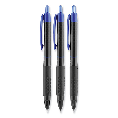 uniball 307 Gel Pen, Retractable, Medium 0.7 mm, Blue Ink, Blue Barrel, 3/Pack (UBC1927593)