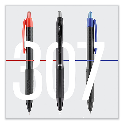 uniball 307 Gel Pen, Retractable, Medium 0.7 mm, Blue Ink, Blue Barrel, 3/Pack (UBC1927593)