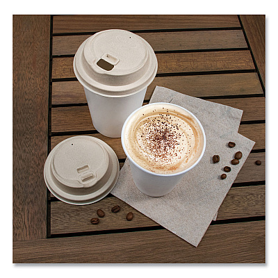 Dart Fiber Lids for Paper Cups, ProPlanet Seal, Fits 10 oz to 24 oz Cups, Tan, 1,000/Carton (DCCLK316FBR)