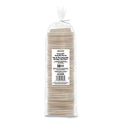 Dart Fiber Lids for Paper Cups, ProPlanet Seal, Fits 10 oz to 24 oz Cups, Tan, 1,000/Carton (DCCLK316FBR)