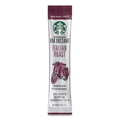 Starbucks VIA Ready Brew Coffee, 0.11 oz, Italian Roast, 8 Packets/Bag, 12 Bags/Carton (SBK12407838CT)