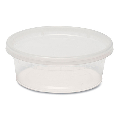 GEN Plastic Deli Container with Lid, 8 oz, Clear, Plastic, 240/Carton (GENDELI8OZ)