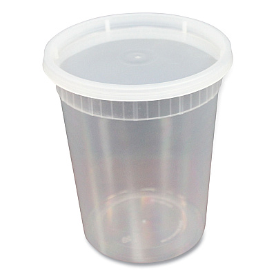 GEN Plastic Deli Container with Lid, 32 oz, Clear, Plastic, 240/Carton (GENDELI32OZ)