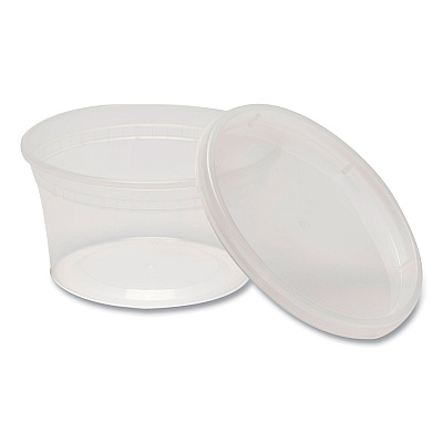 GEN Plastic Deli Container with Lid, 12 oz, Clear, Plastic, 240/Carton (GENDELI12OZ)