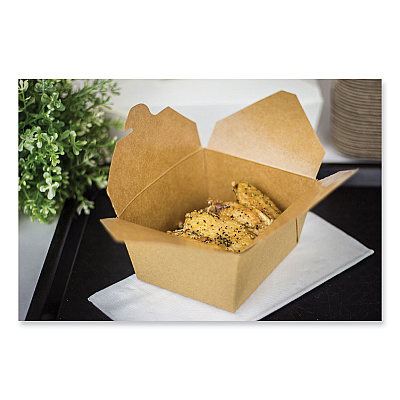 GEN Reclosable Kraft Take-Out Box, 30 oz, Paper, 450/Carton (GENPAPERBOX1)