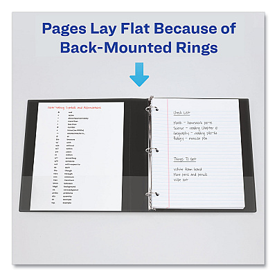 Avery Heavy-Duty Non Stick View Binder with DuraHinge and Slant Rings, 3 Rings, 3" Capacity, 11 x 8.5, Black, (5600) (AVE05600)